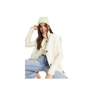 ASOS DESIGN Women's size 10 Oversized Quilted Collarless Gilet Casual Prep Vest